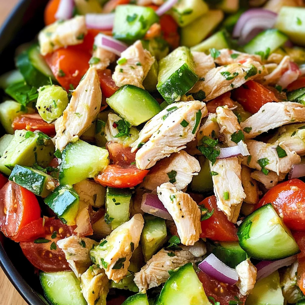 No-Cook Chicken Cucumber Avocado Salad: Quick 10-Minute Meal